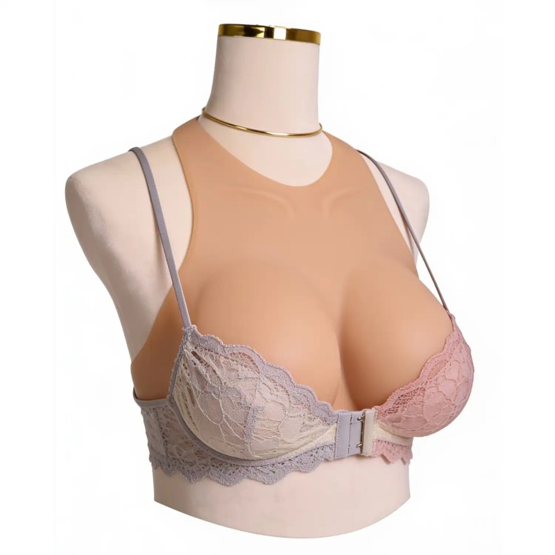 Buste plastron silicone encolure ronde – dos Velcro
