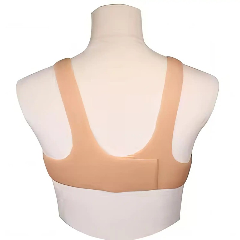 Buste faux seins silicone, intérieur concave – dos Velcro