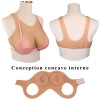 Buste faux seins silicone, intérieur concave – dos Velcro