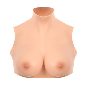 Buste seins réalistes col haut peau claire Starbust