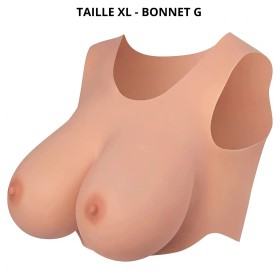 Buste seins réaliste couleur peau claire Taille XL Bonnet G Starbust