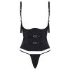 Corset taille noir Cottelli PARTY – Corset à armatures avec sangles décoratives et mini string COTTELLI & DIVERS