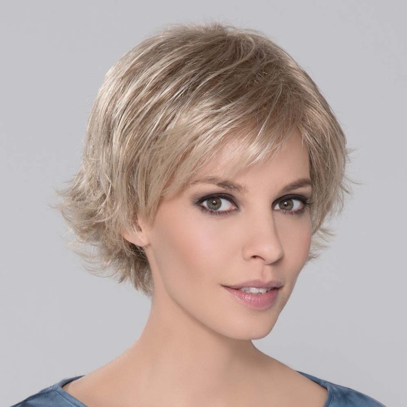 Perruque courte monofilament, avec effet naturel