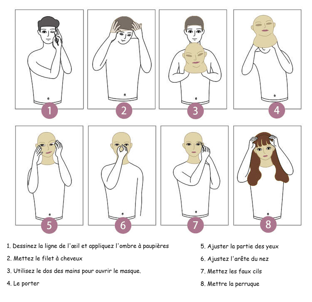 Masque féminin tête pleine, un visage réaliste