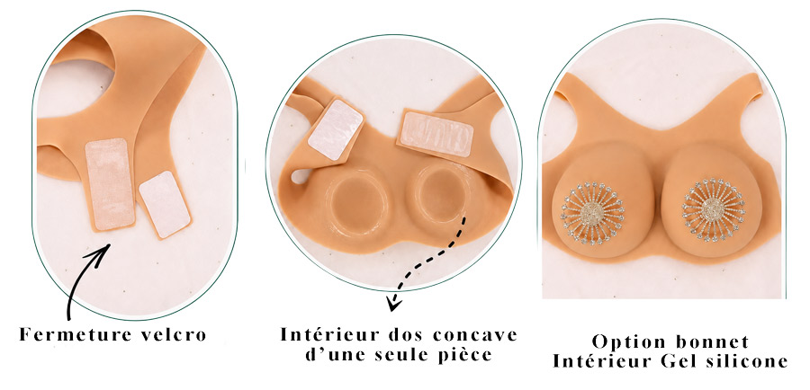 buste silicone dos concave détails
